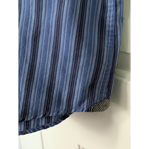 Volcom Button Up Shirt Mens XL Collared S/S Blue Striped Casual Classic Fit - Picture 3 of 8